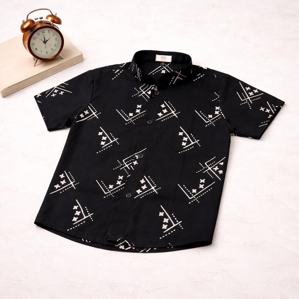 READY STOCK koko batik couple ayah anak denim, hitam