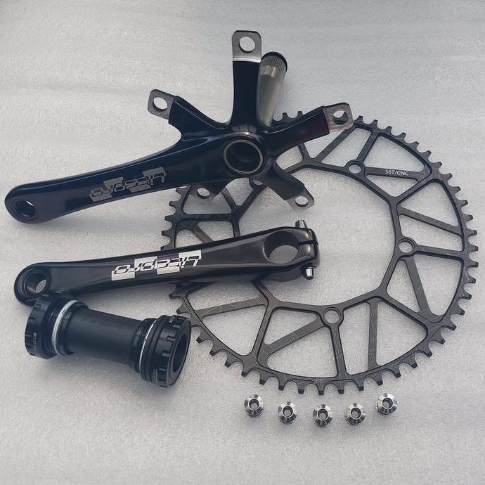 Original Litepro Crankset single 56T BB HT2 Litepro Emboss include BB