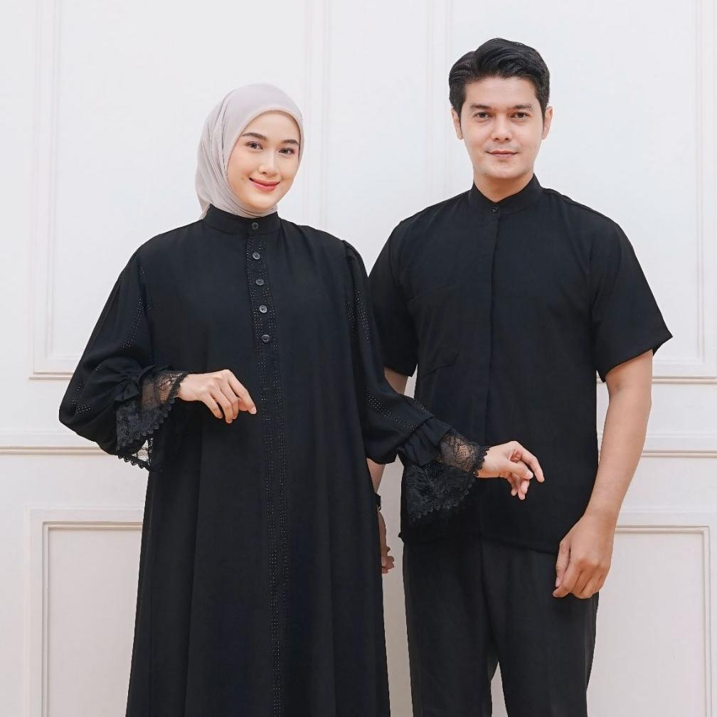 Limited Lula Set-Couple Abaya & Koko Jatblack Mix Abaya Renda Raya Series 2026