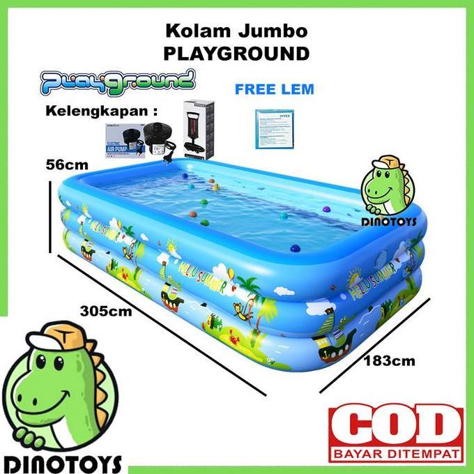 Dino Kolam Renang Anak Portable Ukuran Jumbo Muat Hingga Dewasa