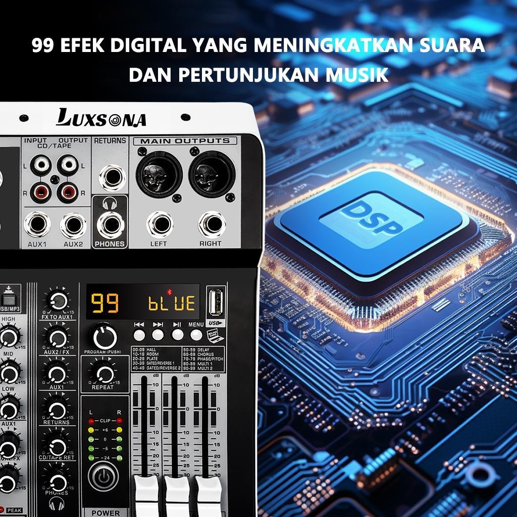 4/6 Channel Mixer Audio/99Dsp Effect Mini Mixer/6 Saluran Digital Mixer/Misker Audio Profesional/Usb