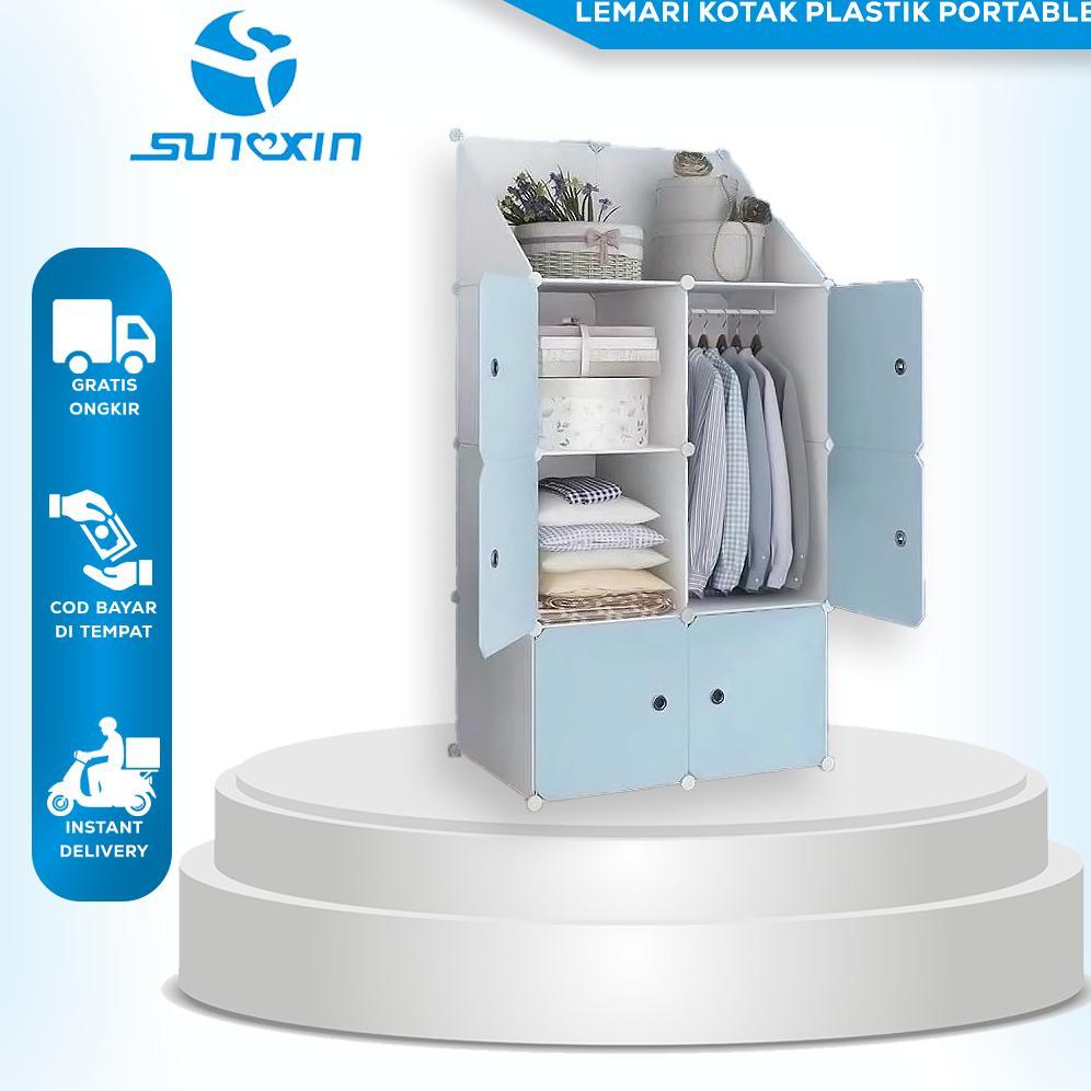 NEW Sunxin - Lemari Kotak Plastik Portable Bongkar Pasang 6 Pintu / Lemari Plastik [terbaik][terlari