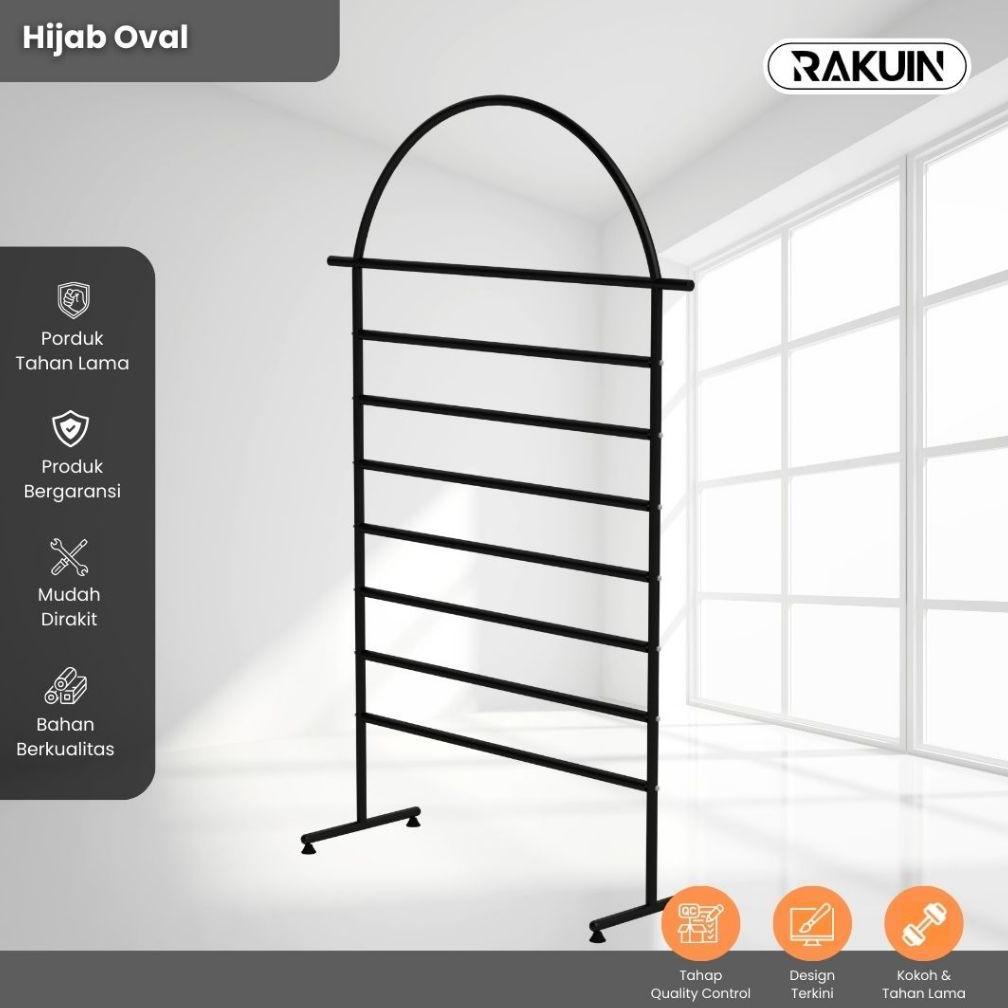 NEW RAK HIJAB OVAL - GANTUNGAN JILBAB BESI KOKOH & MINIMALIS / RAK TOKO SWALAYAN / DISPLAY HIJAB - R