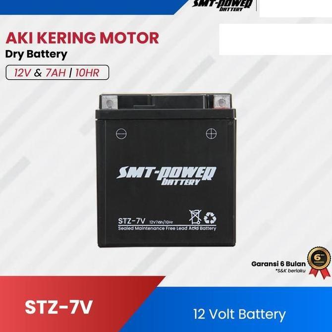 Aki Motor Smt Power 12V 7Ah Stz 7V Baterai Motor Aki Kering Accu Motor Stz7V 7Ah 12V Original Forsal