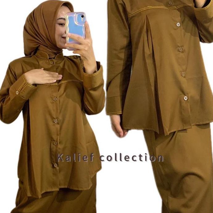 Baju Seragam PDH khaki tua wanita Baju hamil pns Baju hamil