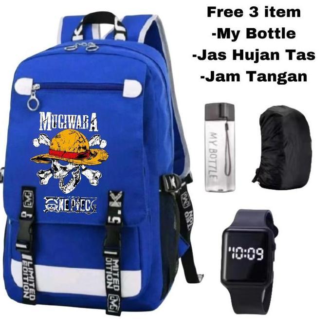 New- Tas Ransel One Piece-Tas Anime One Piece-Tas Ransel Mugiwara-Backpack Anime Luffy-Tas Anime Baj
