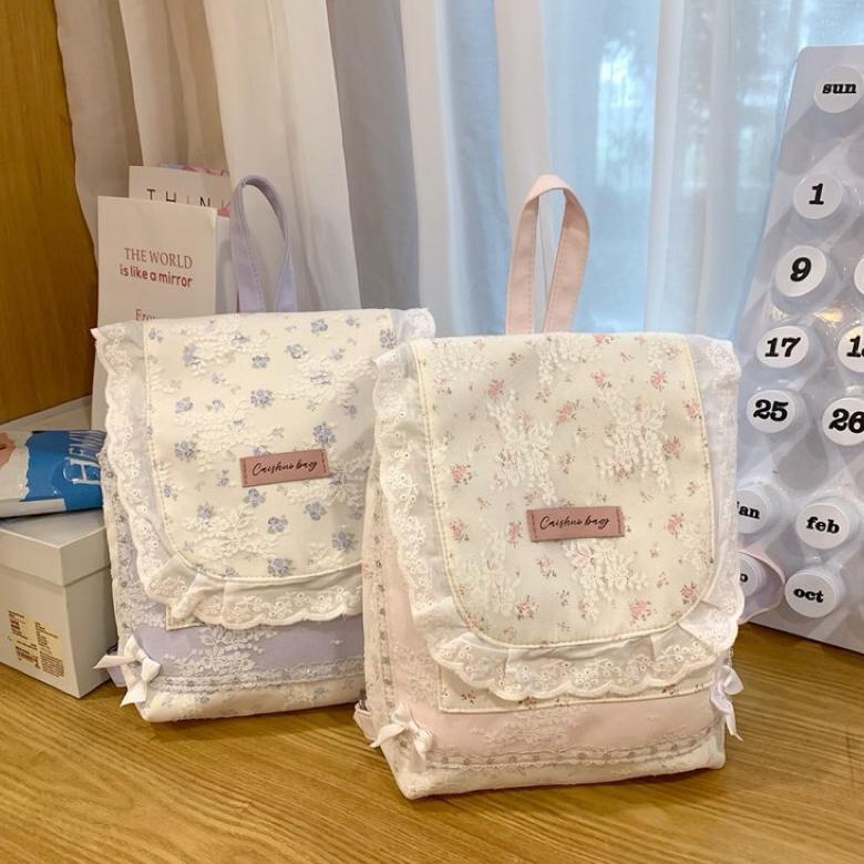 TAS RANSEL BUNGA AESTHETIC/ TAS RANSEL FLOWER AESTHETIC/ BACKPACK FLOWER AESTHETIC/ TAS RANSEL SEKOL