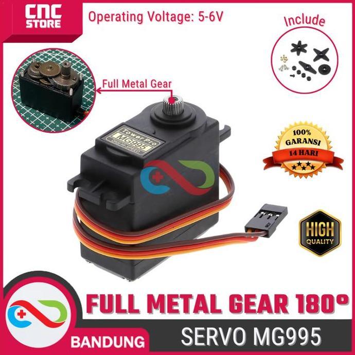 Pilihan - Motor Servo Mg995 Tower Pro Full Metal 180 Derajat Untuk Penggerak Dan Robotika