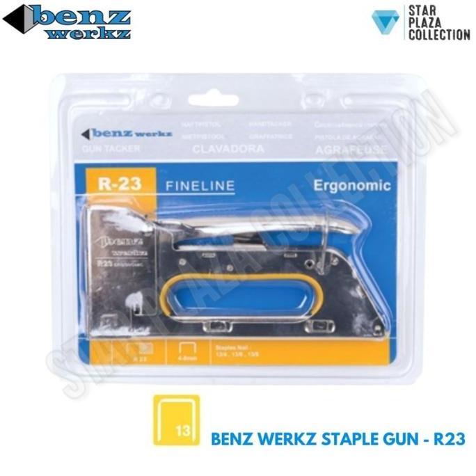 Tools- Rapide Benz Werkz Staple Stapler Gun Tacker R23 - Staples Hekter Gun Alat Steples Tembak Manu