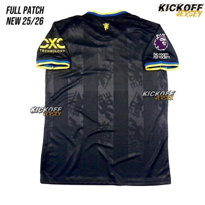 BAJU BOLA MU 3RD BLACK SEASON 25/26 GO FULL PATCH