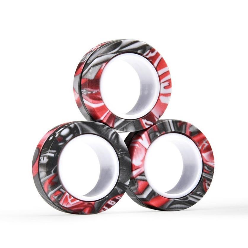 OFFICIAL 3Pcs Finger Fidget Spinner Ring Magnet Anti Stress / Mainan Anak Magnetic Fidget Spinner Ma
