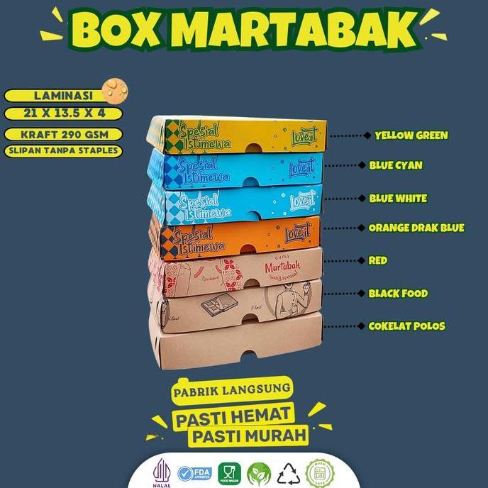 Savenew- [30 Pcs] Dus Martabak Telor Box Martabak Polos Laminasi Dalam / B40Kp