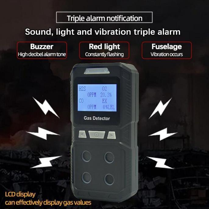 Multi-Gas Detector Alarm Light Portable Gas Detector with (TERBAIK) (TERBARU) (TERMURAH)
