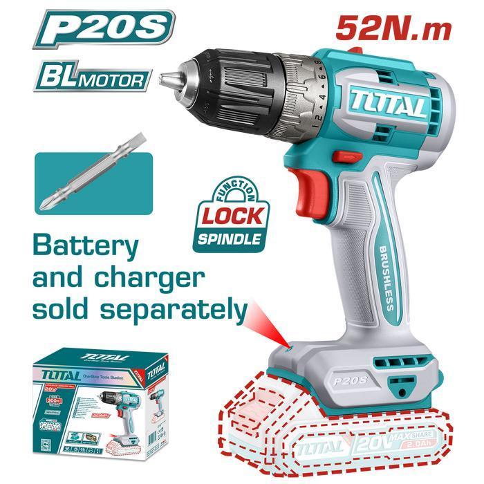 TOTAL Brushless cordless drill TDLI204531 - Bor cordless (unit only)