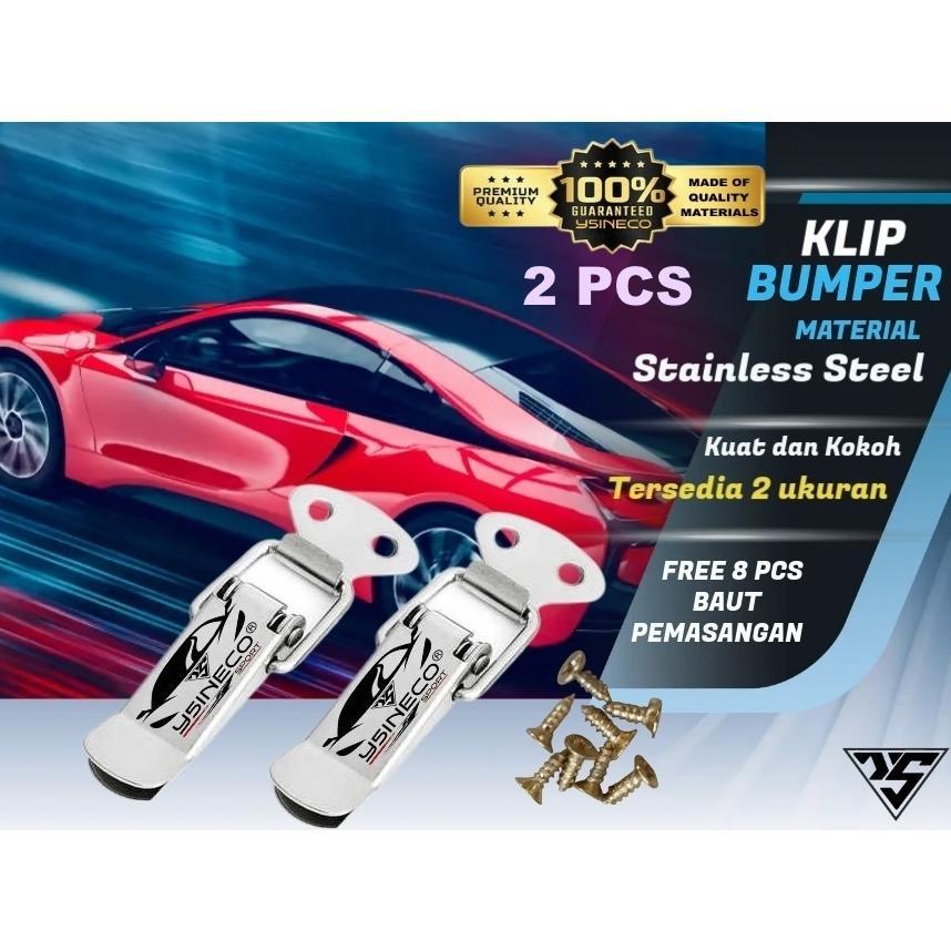 Terlaris Klip Bumper Mobil Universal - Pengait Clip Bemper Klem Putih + 8 Pcs Baut / Mur Stainless S