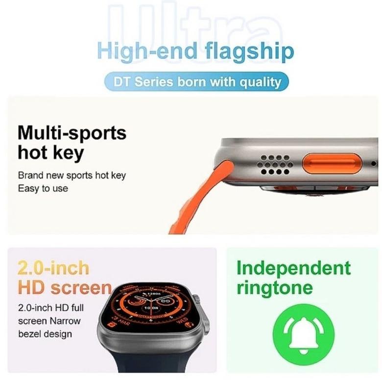 Hot Deals Garansi Smart Watch Dt8 Ultra Dt No1 Series 8 49Mm 2 Inch Hd Screen Wear Pro Dt8 Ultra Sma