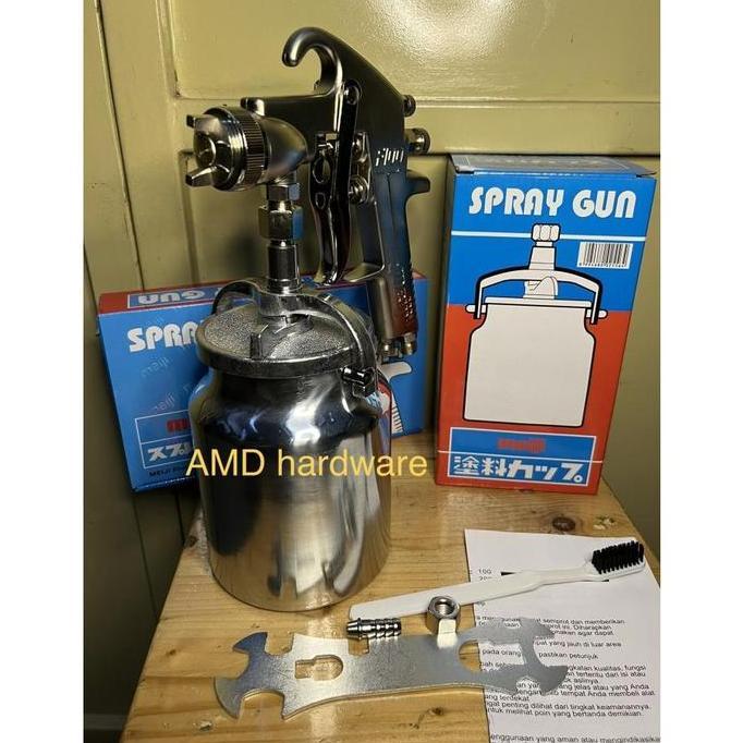 junkishop- SPRAY GUN MEIJI F100 TABUNG BAWAH 1000ML SPET SEMPROTAN CAT ORIGINAL Diskon