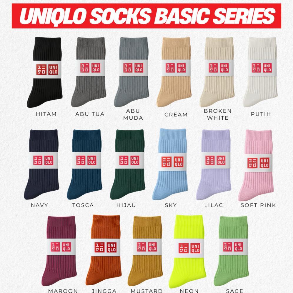 WAJIB PUNYA KAOS KAKI UNIQLO - BASIC PREMIUM SOCKS TEBAL POLOS SPORTY STRECHY ANTI BAU ALL SIZE PRIA