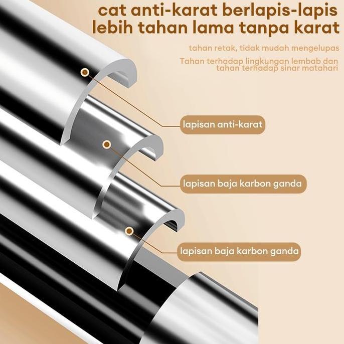 Bora- Tiang Jemuran Baju Gantungan/Tiang Hordeng Fleksibel Tiang/Tiang Pipa Kamar Mandi/Tiang Gorden