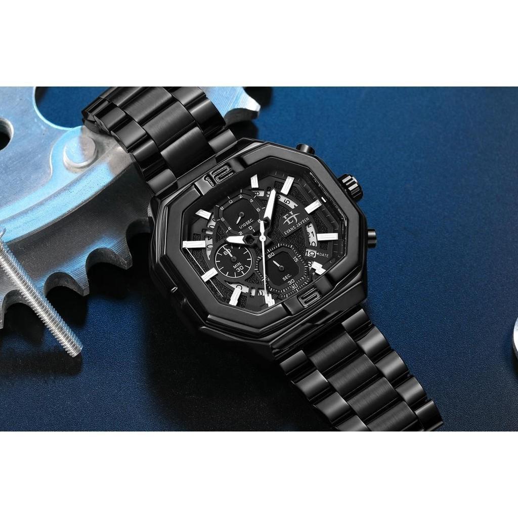 Evans Jayden Jam Tangan Pria Ej 9464 Rantai Stainless Steel Chronograph Kaca Sapphire Water Resistan