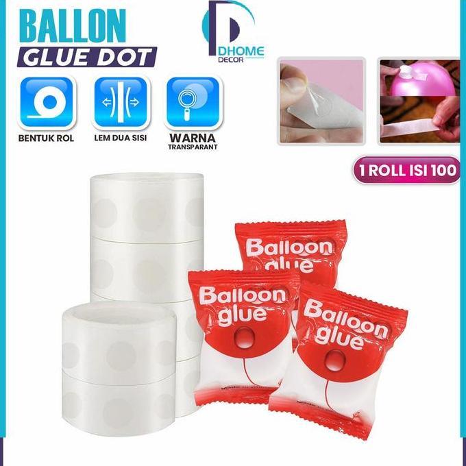 [COD] DH C1000 Lem Balon 1 Roll Isi 100 Dot Dekorasi PerayaanUltahSerbaguna