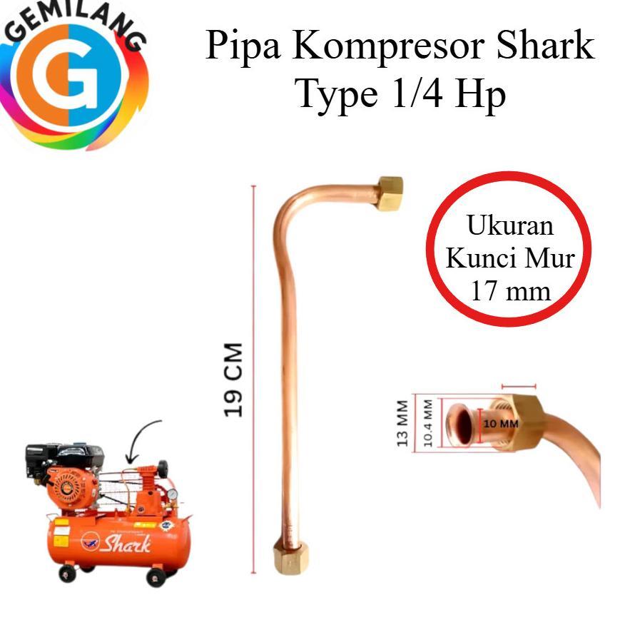 Pipa Kompresor Shark 1/4 Hp Bahan Tembaga Asli | Pipa Tekanan Kompresor Angin