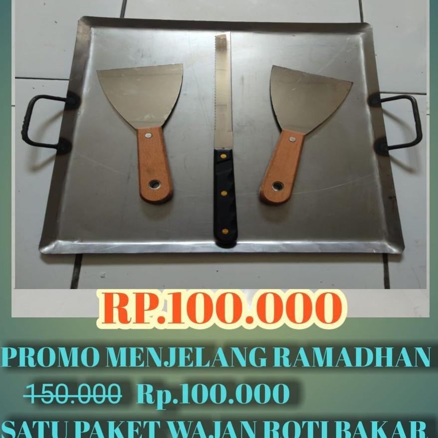 Wajan Set Roti Bakar Plus Pisau Roti Dan Kape Putih 35Cm X 35Cm