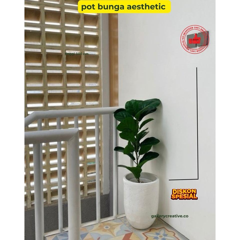 Vas Bunga Besar 20-40 Cm Hiasan Rumah/ Guci Besar Bunga Aesthetic Free Packing Kayu Garansi 100%U