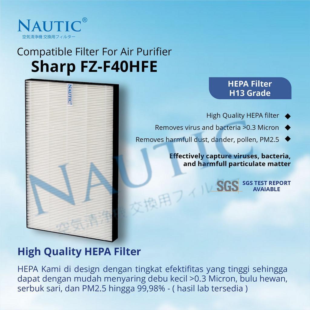 Hepa Filter Sharp Air Purifier Fp-F40 / Fp-F40Y / Fp-Fm40Y / Fp-F40Y-W / Fp-F40Y-T / Fz-F40Sfe - Fz-