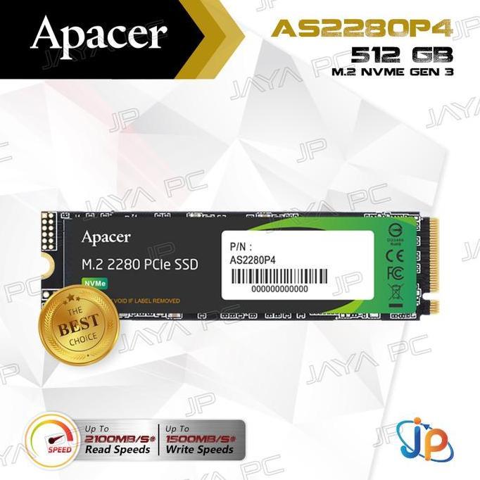 (Good) SSD Apacer AS2280P4 M.2 2280 Pcie Gen3 Nvme 512GB - M2 512 GB