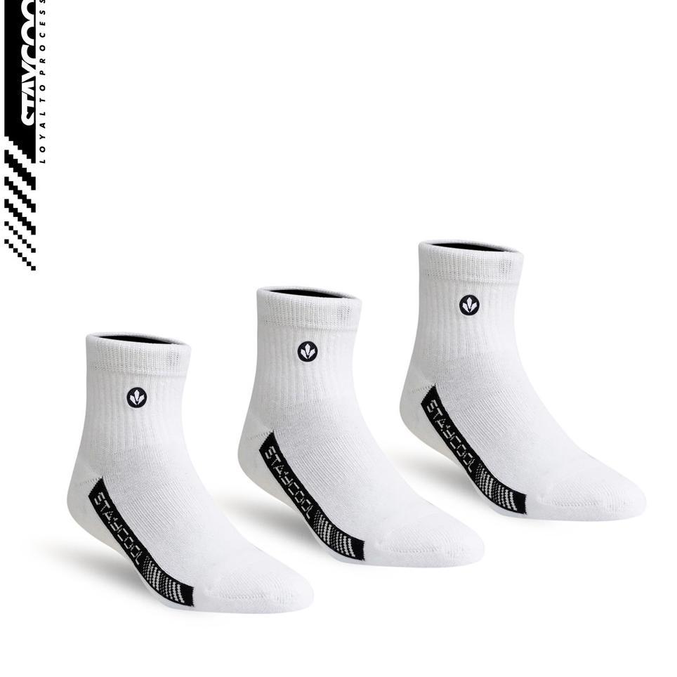Staycool Sock Kaos Kaki Fashion Ankle Basic Og - Off White 3 Set