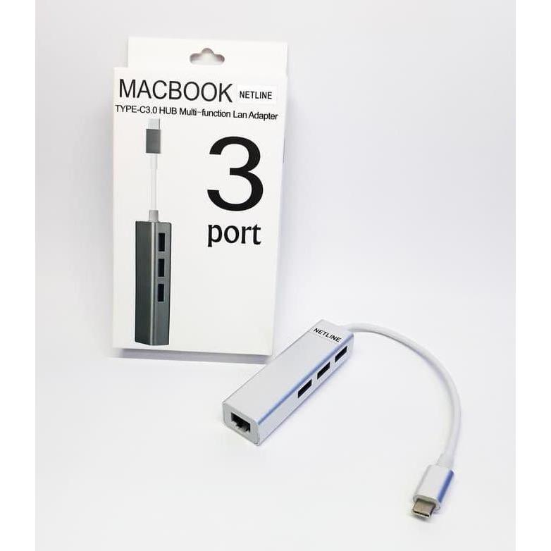 USB C to USB HUB 3 PORT & LAN NETLINE