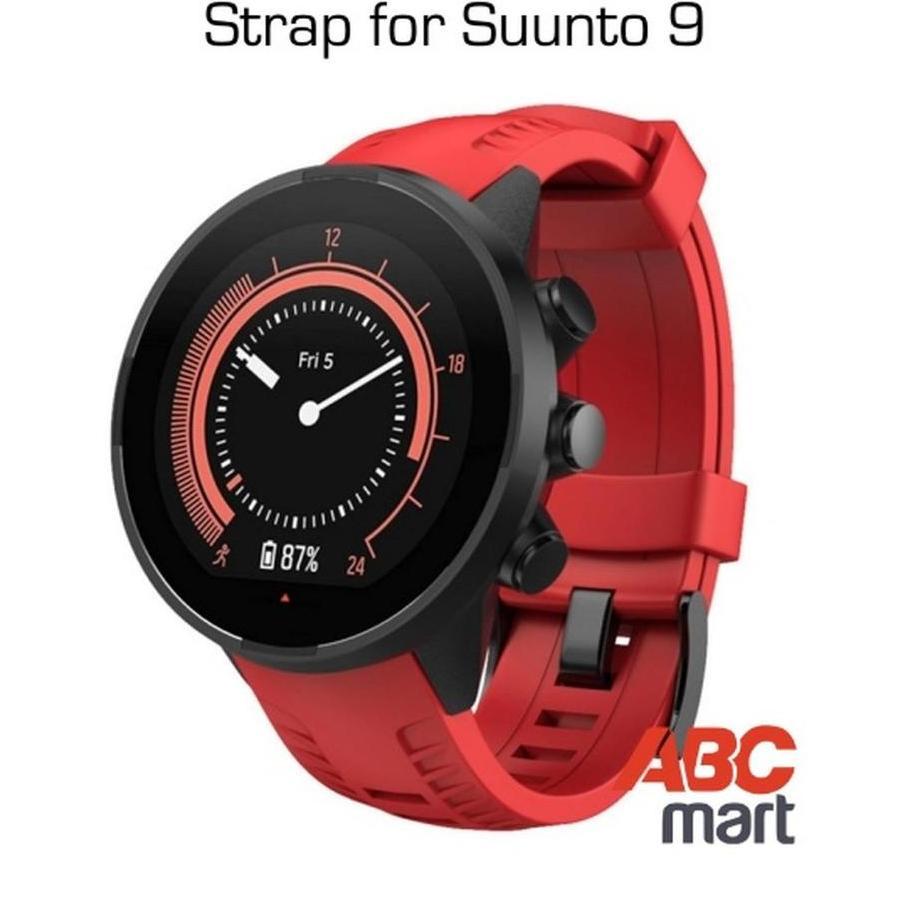 Strap For Suunto 9 Baro Watch - Tali Jam Sport Suunto - Red
