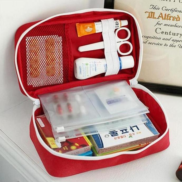 GAMYPAR APEN Pouch Tas Obat P3K || Perlengkapan Rumah Organizer Tempat Penyimpanan Obat Grosir Suppl