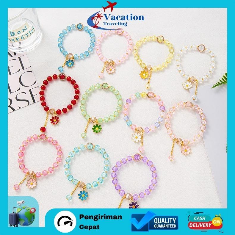 HOT PRODUCT VT - PERHIASAN GELANG KRISTAL KOREAN STYLE MOTIF SUN FLOWER / PERHIASAN GELANG TANGAN AN