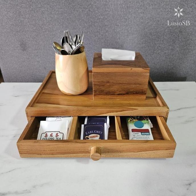 Kotak Organizer Serbaguna LusioSB Tempat Kopi Teh Sachet LJ