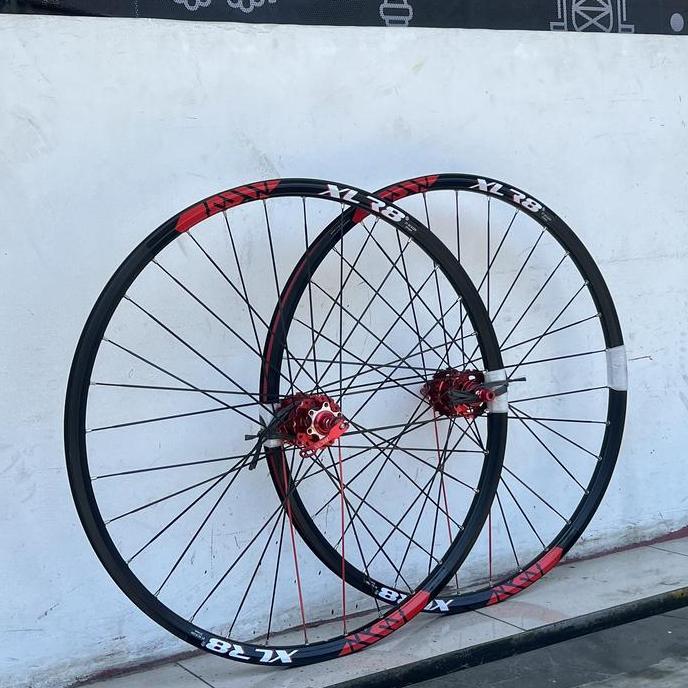 Wheelset 27.5 Xlr8 Qr Disc Bearing Jangkrik Roda Wheel Set Hitam Merah