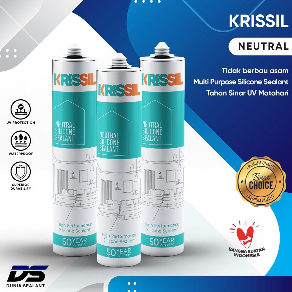 Krissil Neutral Silicone Sealant Lem Kaca