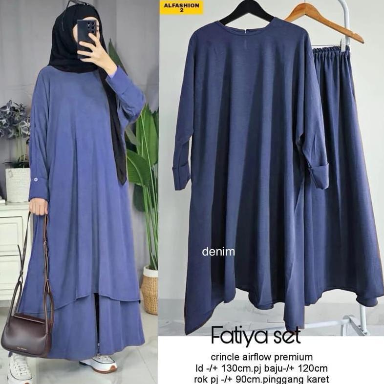 New Baju One Set Hanum Rok + Tunik/Setelan Rok Wanita Terbaru