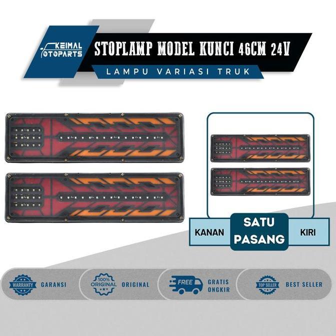 Stoplamp Mobil Truk Variasi 24 Volt Model Kunci 1 Set Lampu Stop Rem Belakang Kiri & Kanan Alqshop