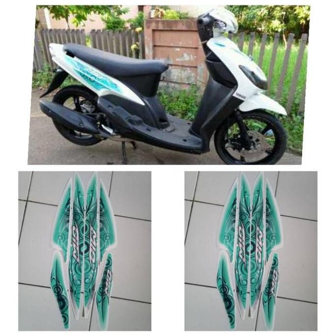stiker striping motor mio smile sporty 2011 putih full body original