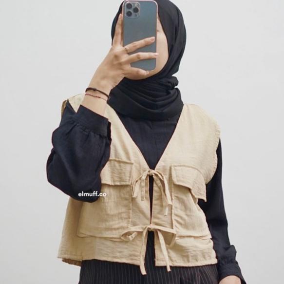 Elmuff/ Atasan Vest Wanita/ Rompi Outer Wanita/ Fella Vest