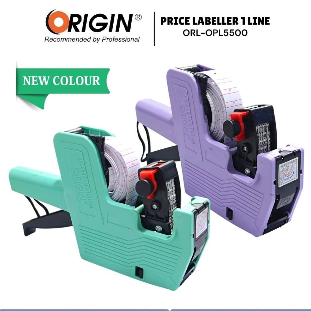 Mesin Label Harga 1 Baris Price Labeller Pastel Kode Opl 5500 ( Ungu Pastel  / Hijau Pastel / Orange