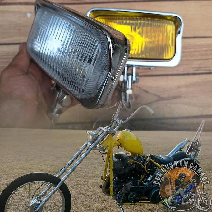 Foglamp Retreo . Lampu Chopper . Lampu Kotak Classic Import . Headlamp Motor Custom