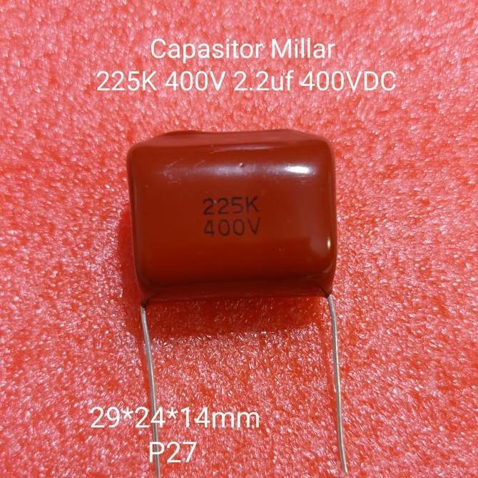 CAPASITOR MILAR 225K 400V 2,2UF 400V P27 MJ27