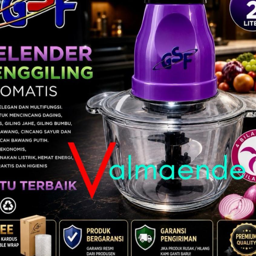 Blender Daging Chopper Electrik 2 Liter Blender Kapsul Bumbu Dapur 2 Liter Gsf 4177