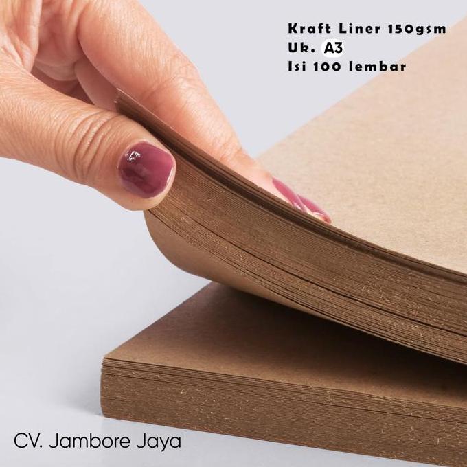 Newpic- Kertas Kraft / Kraft Liner Coklat Karton 150 Gsm / 150 Gram A3