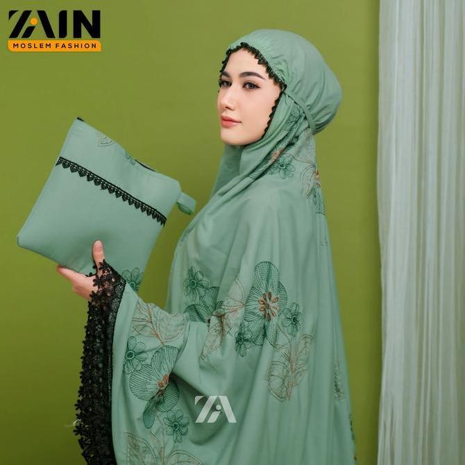 Areyou- Zain - Mukena Desa Katun Bordir Bunga Lolipop Meh Exlusive