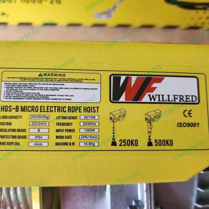 Mini Elektrik Hoist Katrol 500Kg Heavy Duty