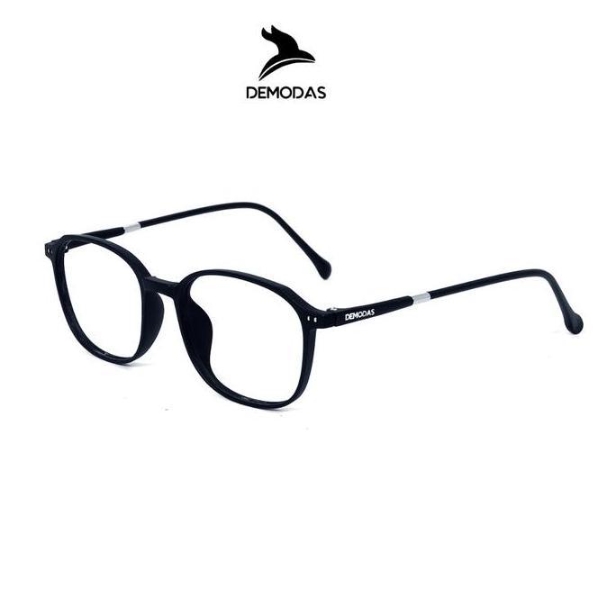 New- Frame Demodas 2127L Lensa Bluechromic All Size Pria Wanita - Hitam Doff Kacamata Antiradiasi Bl